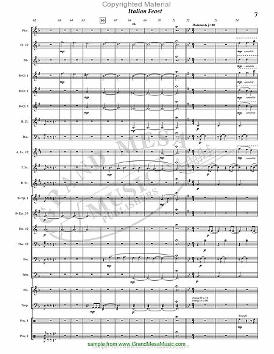Italian Feast Italian Feast Concert Band scores gallery preview page 8
