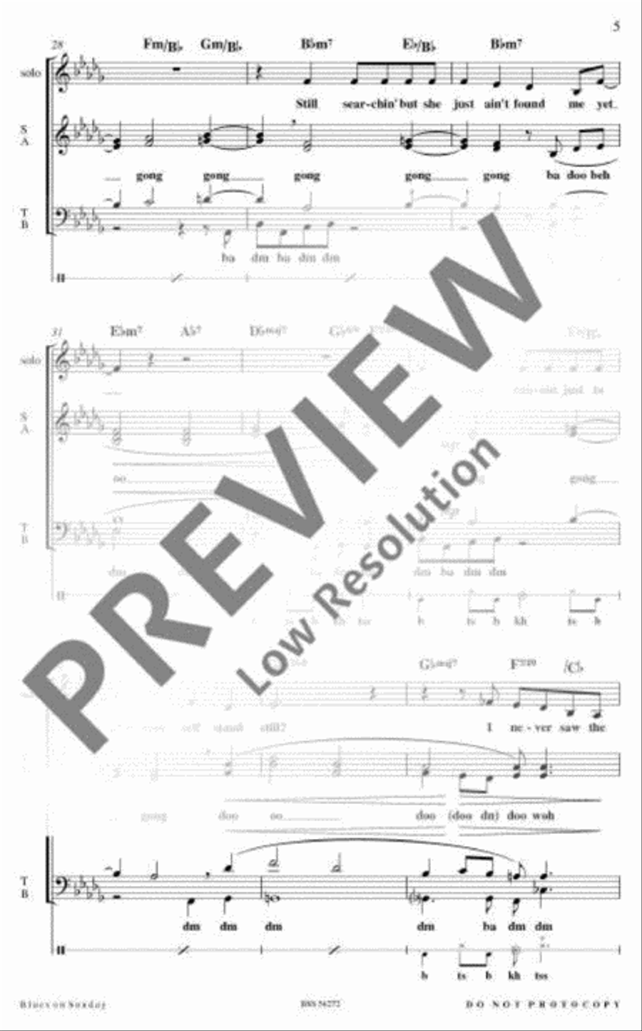 Blues on Sunday 4-Part scores gallery preview page 6