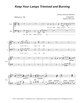 Keep Your Lamps Trimmed And Burning (Duet for Tenor and Bass solo)