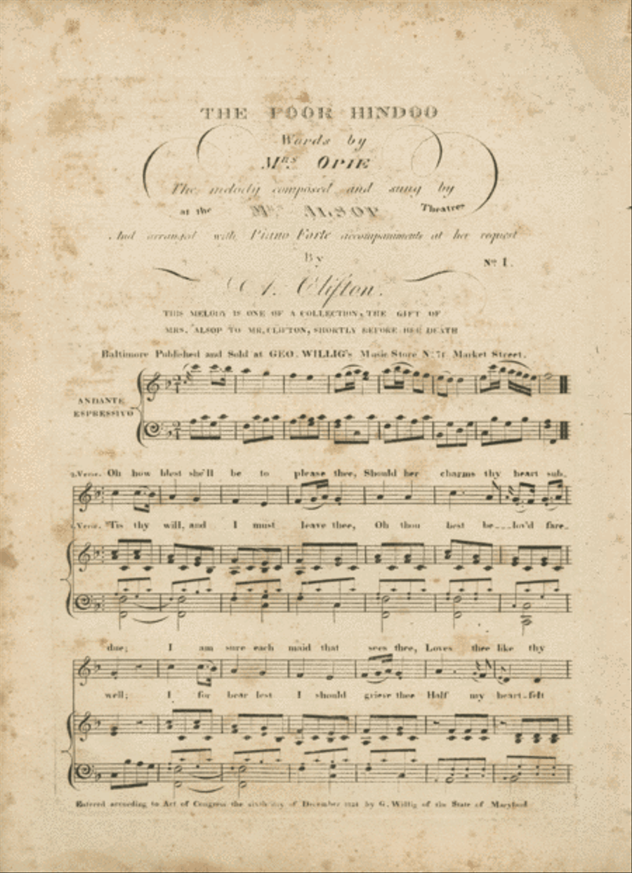 The Poor Hindoo Voice scores gallery preview page 1