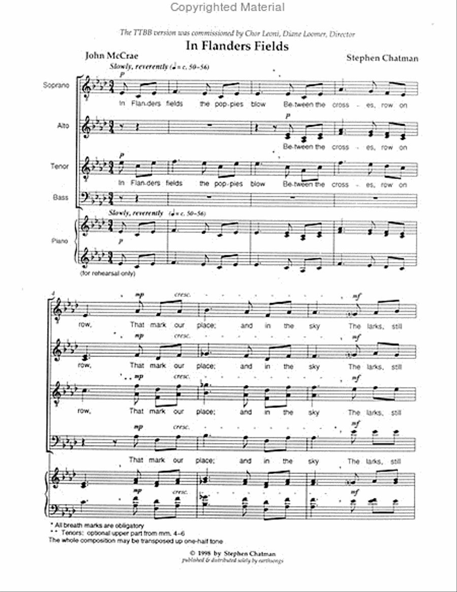 in flanders fields in flanders fields 4-Part scores gallery preview page 2