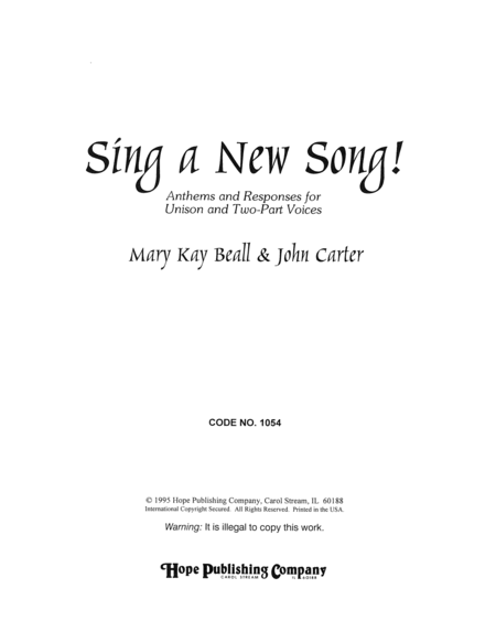 Sing a New Song!-Digital Download