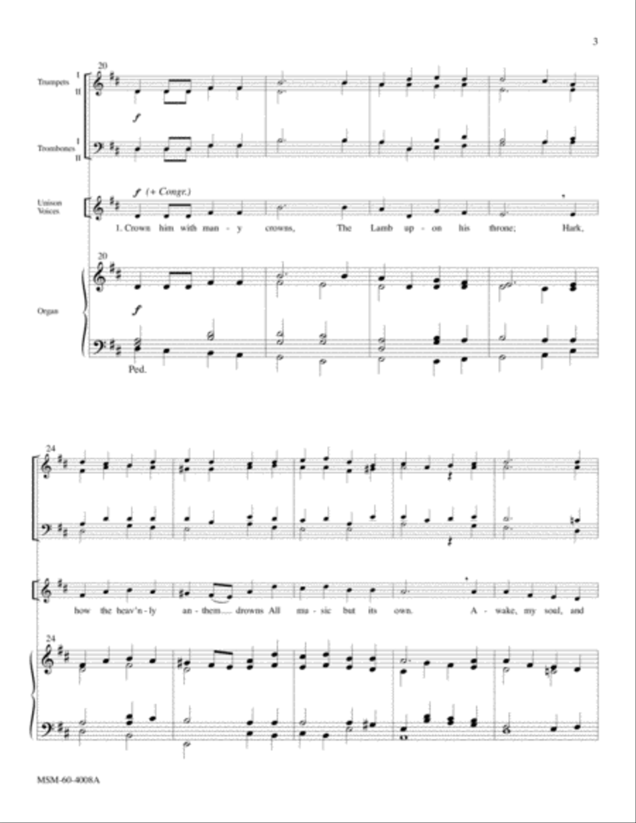 Crown Him with Many Crowns Choir scores gallery preview page 3