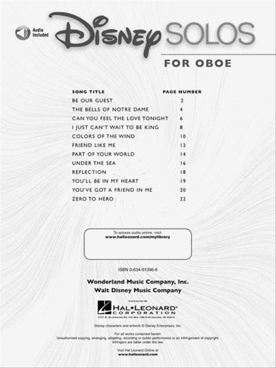 Disney Solos for Oboe image number null