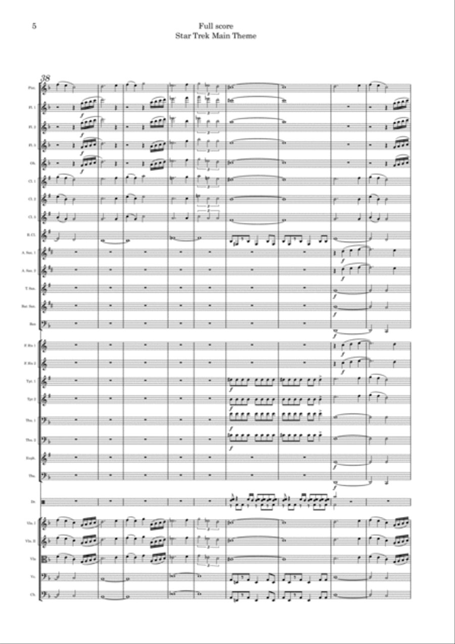 Star Trek Main Theme Full Orchestra scores gallery preview page 5