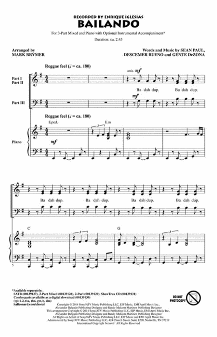 Bailando Bailando 3-Part scores gallery preview page 2
