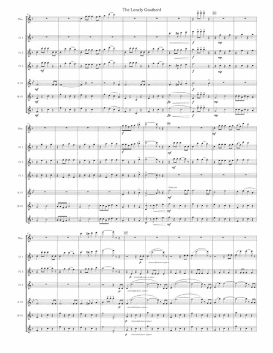The Lonely Goatherd from the Sound of Music Flute Choir scores gallery preview page 4