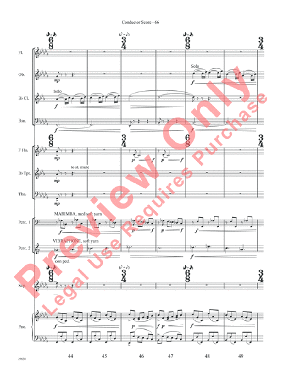 Three Spanish Songs (for Soprano and Wind Ensemble) Concert Band scores gallery preview page 71