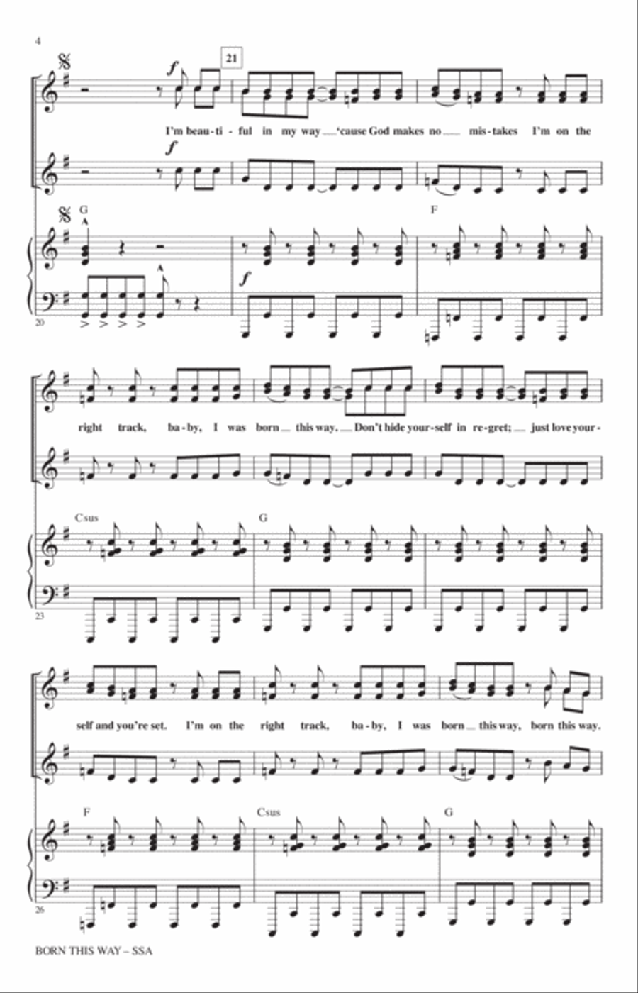 Born This Way SSA scores gallery preview page 3