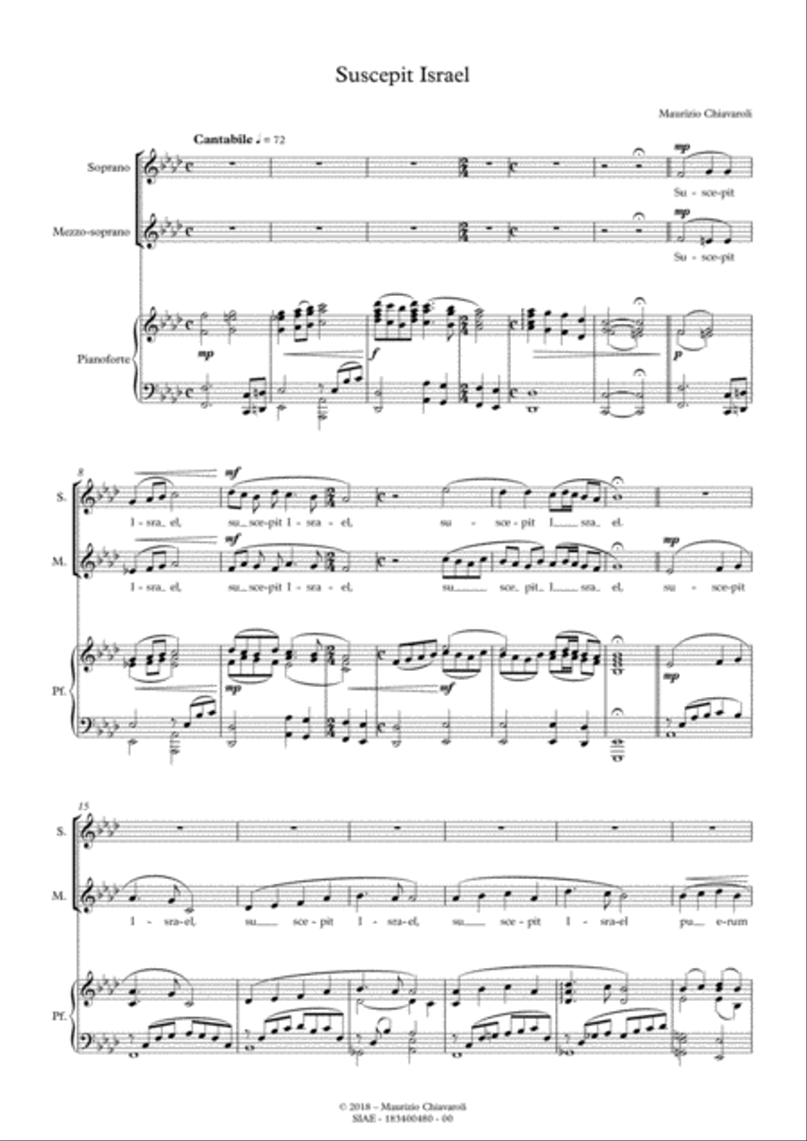 Suscepit Israel Suscepit Israel Piano scores gallery preview page 1