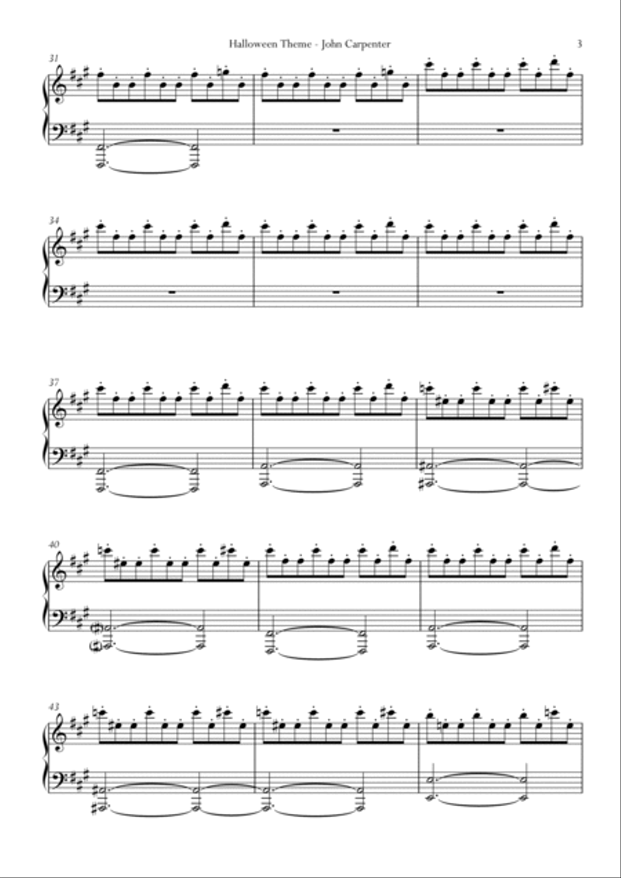 Halloween Theme Piano Solo scores gallery preview page 3