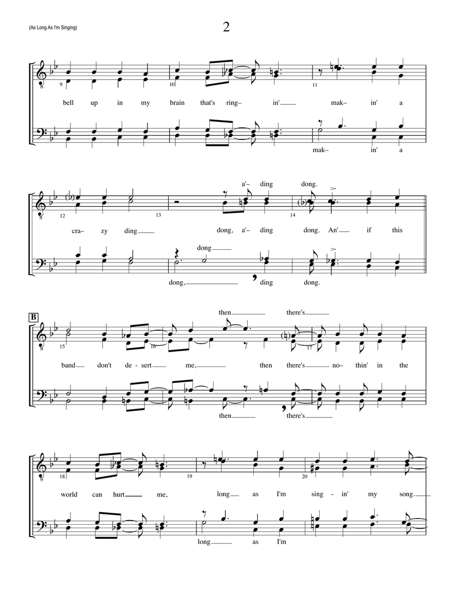As Long As I'm Singing TTBB scores gallery preview page 2