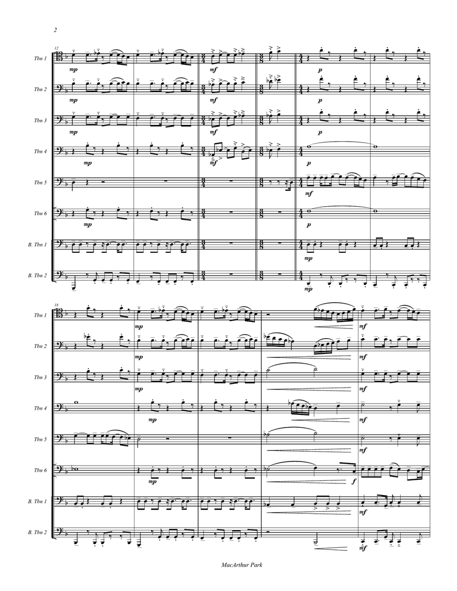 Macarthur Park Trombone scores gallery preview page 4