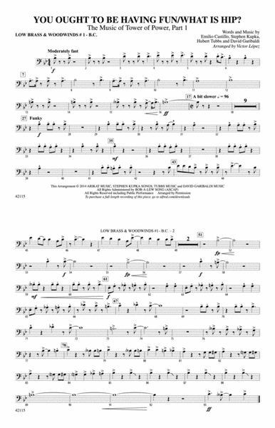 You Ought to Be Having Fun / What Is Hip?: Low Brass & Woodwinds #1 - Bass Clef