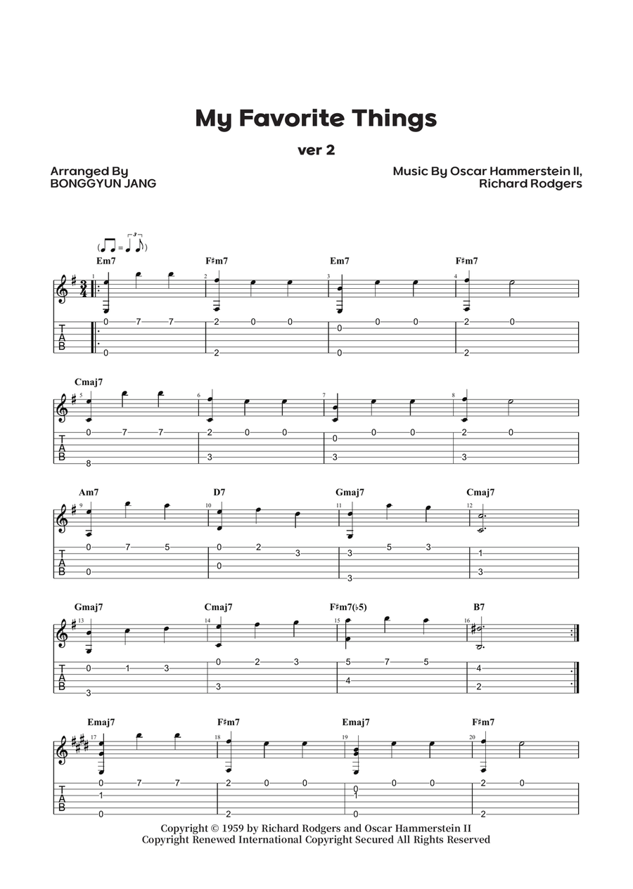 My Favorite Things Electric Guitar scores gallery preview page 1