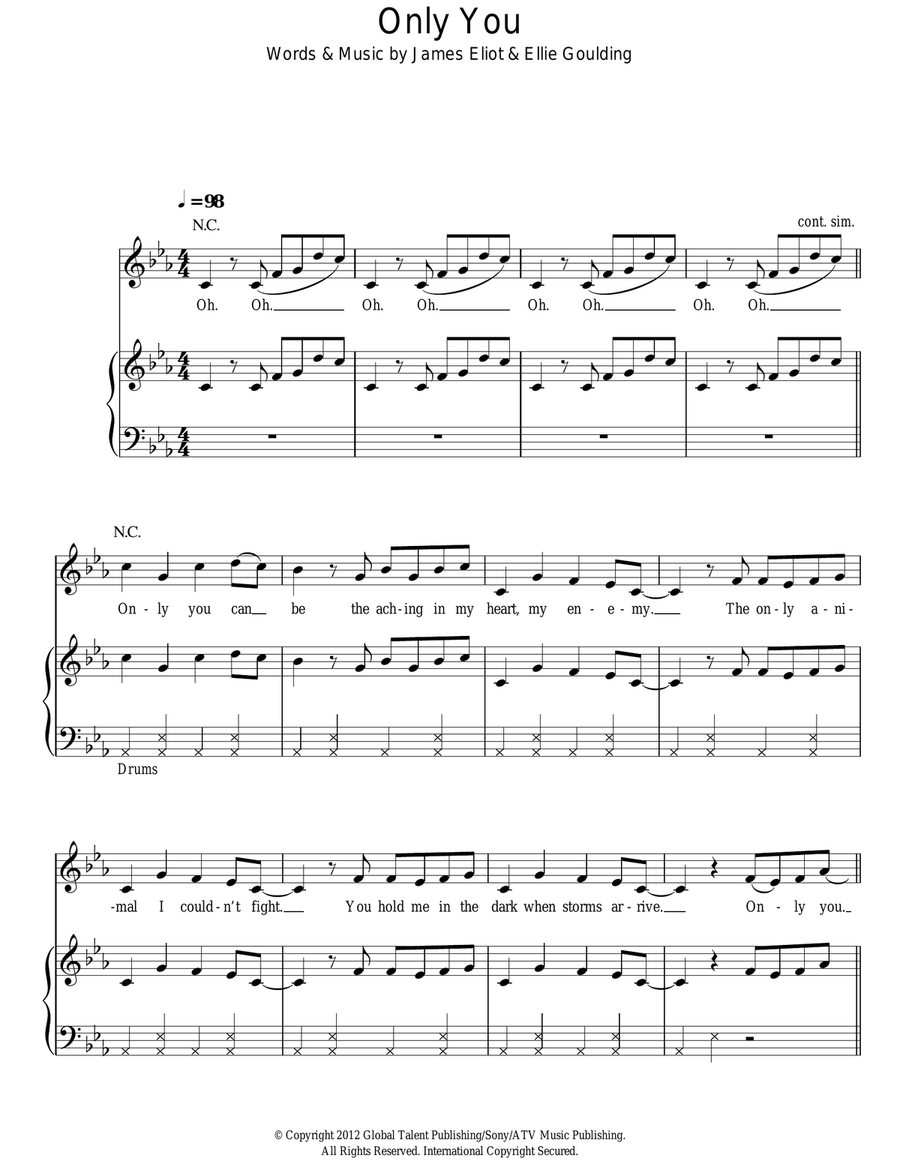 Only You Acoustic Guitar scores gallery preview page 1