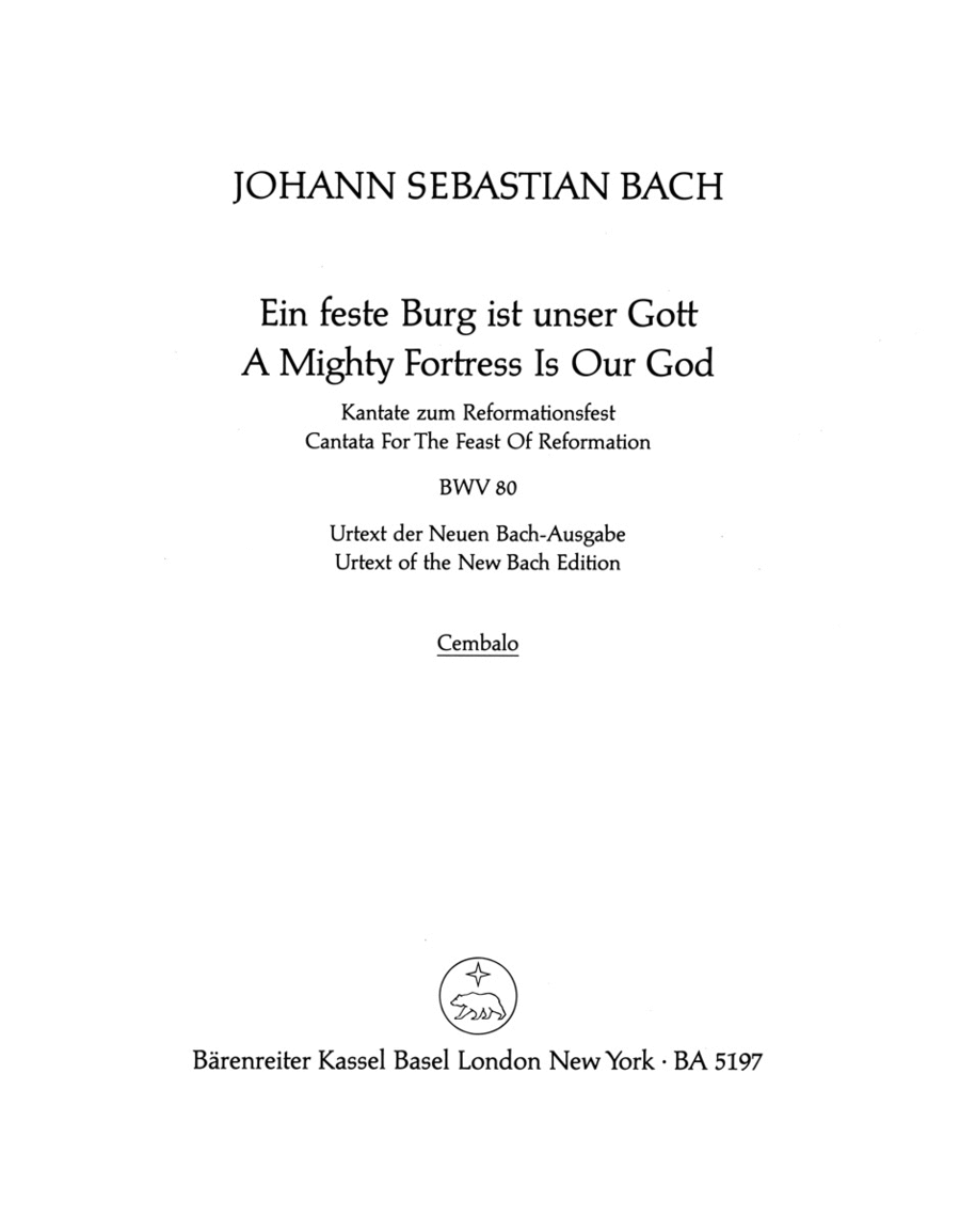 A Mighty Fortress is Our God, BWV 80 Harpsichord scores gallery preview page 1