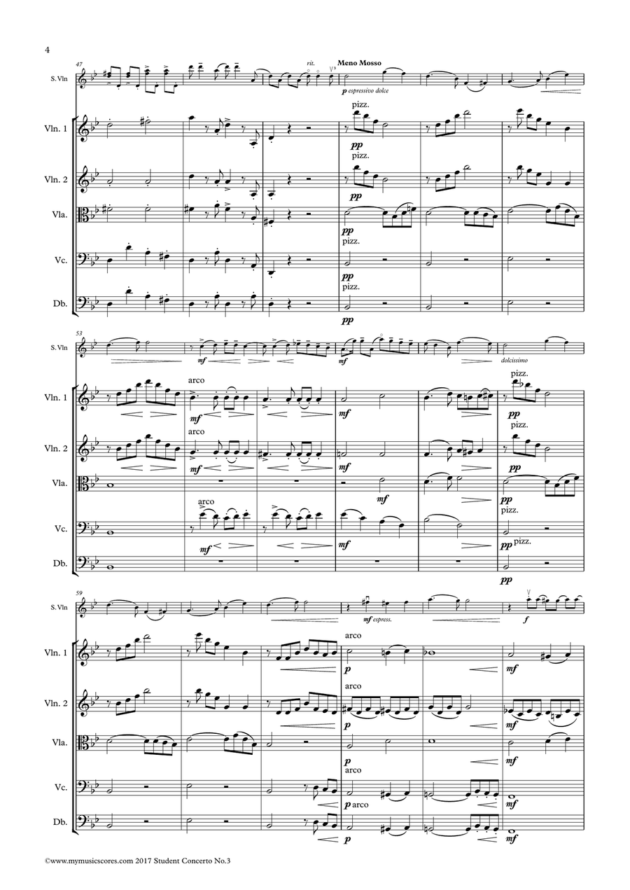 Seitz Pupil's Violin Concerto No. 3 in G minor for Violin and String Orchestra String Orchestra scores gallery preview page 5