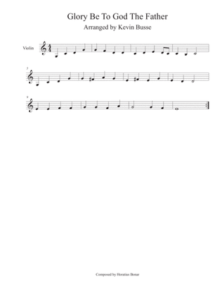 Glory Be To God The Father (Easy key of C) - Violin
