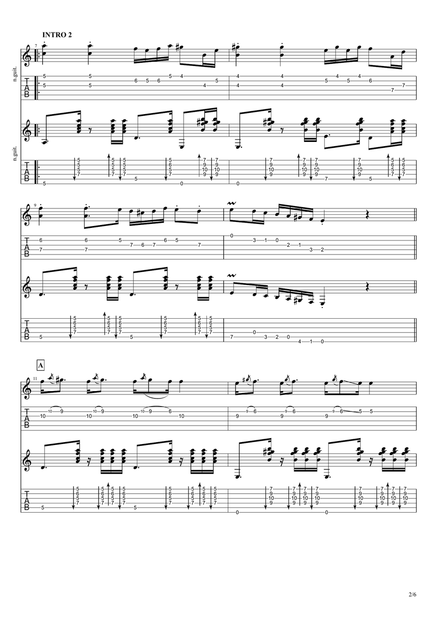Sal sal in chand sal (Hayedeh) rumba arrangement for 2 guitars Guitar Tablature scores gallery preview page 2