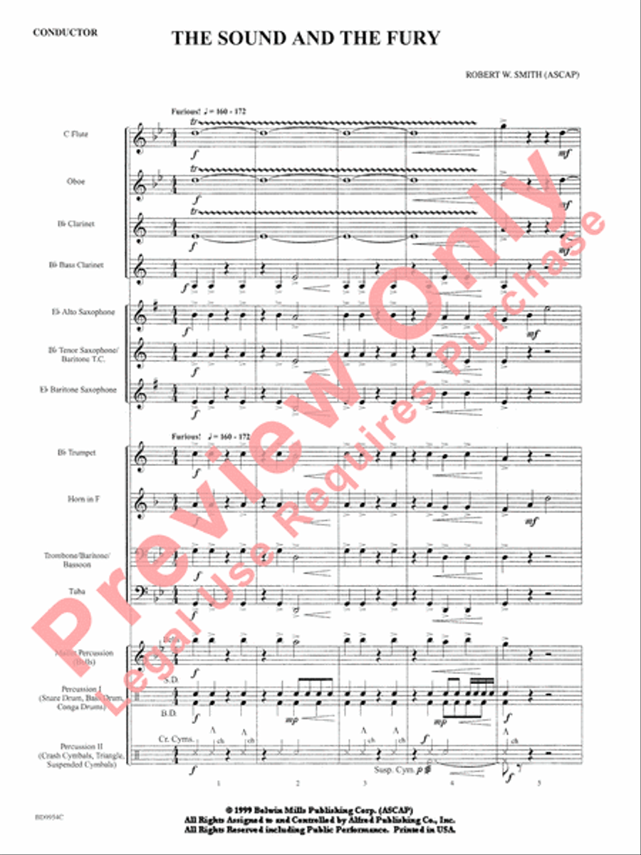 The Sound and the Fury Concert Band scores gallery preview page 4