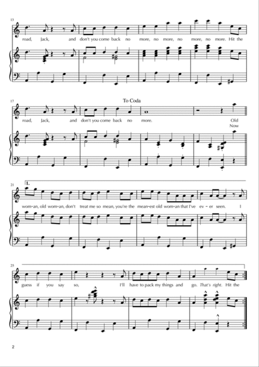 Hit The Road Jack Voice scores gallery preview page 2