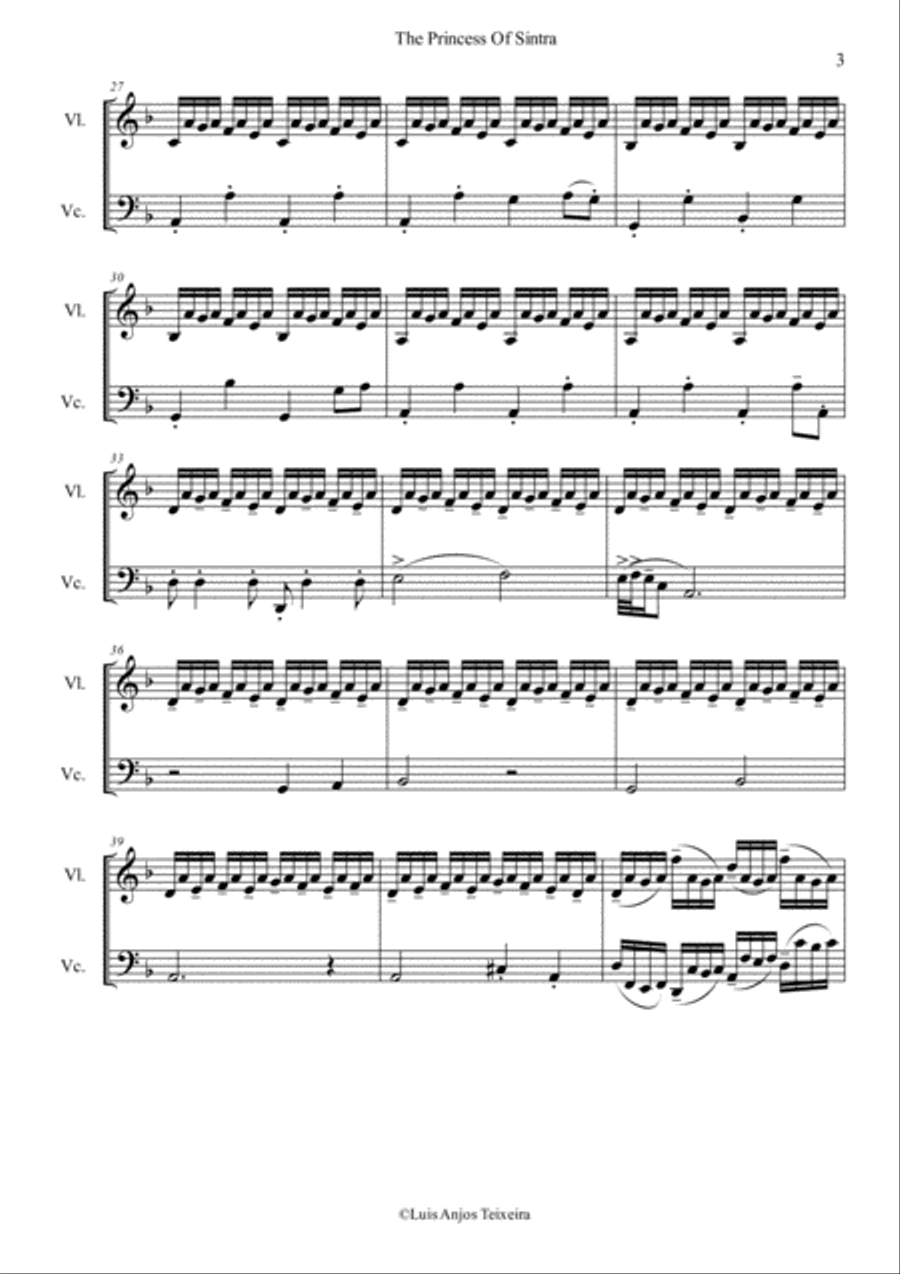The Princess Of Sintra For Violin And Cello Cello scores gallery preview page 5
