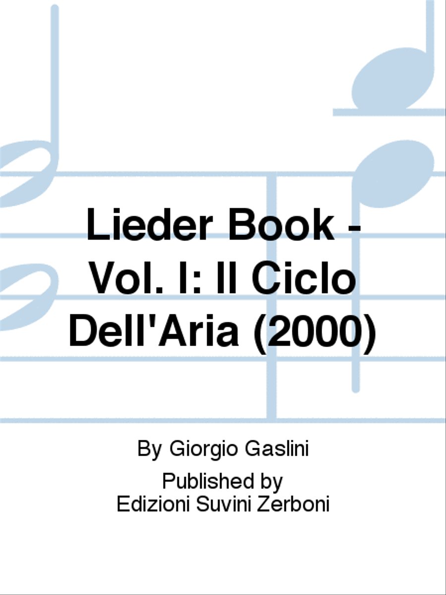 Lieder Book - Vol. I: Il Ciclo Dell'Aria (2000) Soprano Voice scores gallery preview page 1