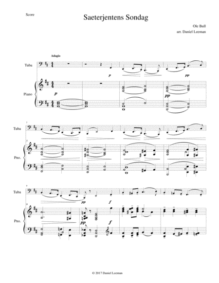 Saeterjentens Sondag for Tuba & Piano image number null