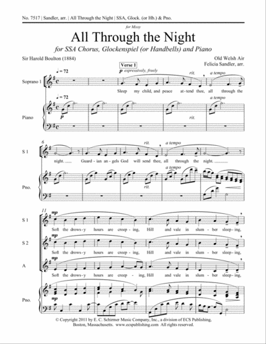 All Through the Night All Through the Night SSA scores gallery preview page 6