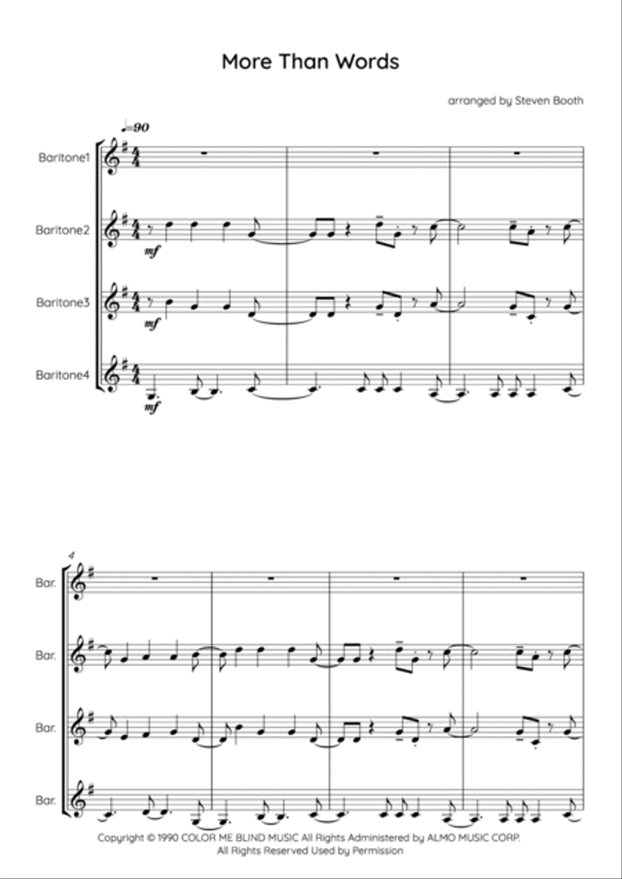 More Than Words Brass Quartet scores gallery preview page 2