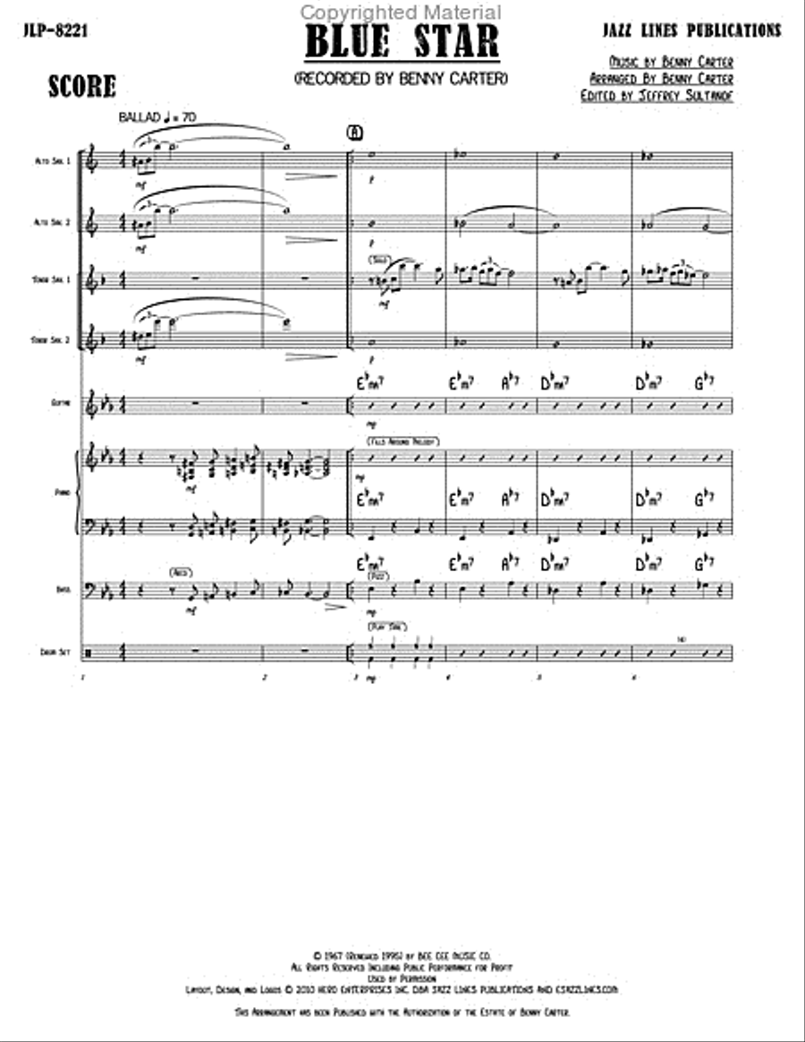 Blue Star Tenor Saxophone scores gallery preview page 4