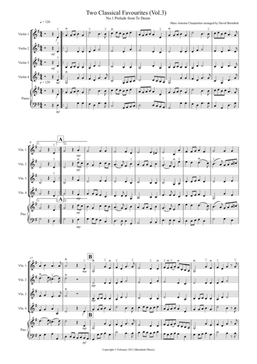 2 Classical Favourites for Violin Quartet (volume three) image number null