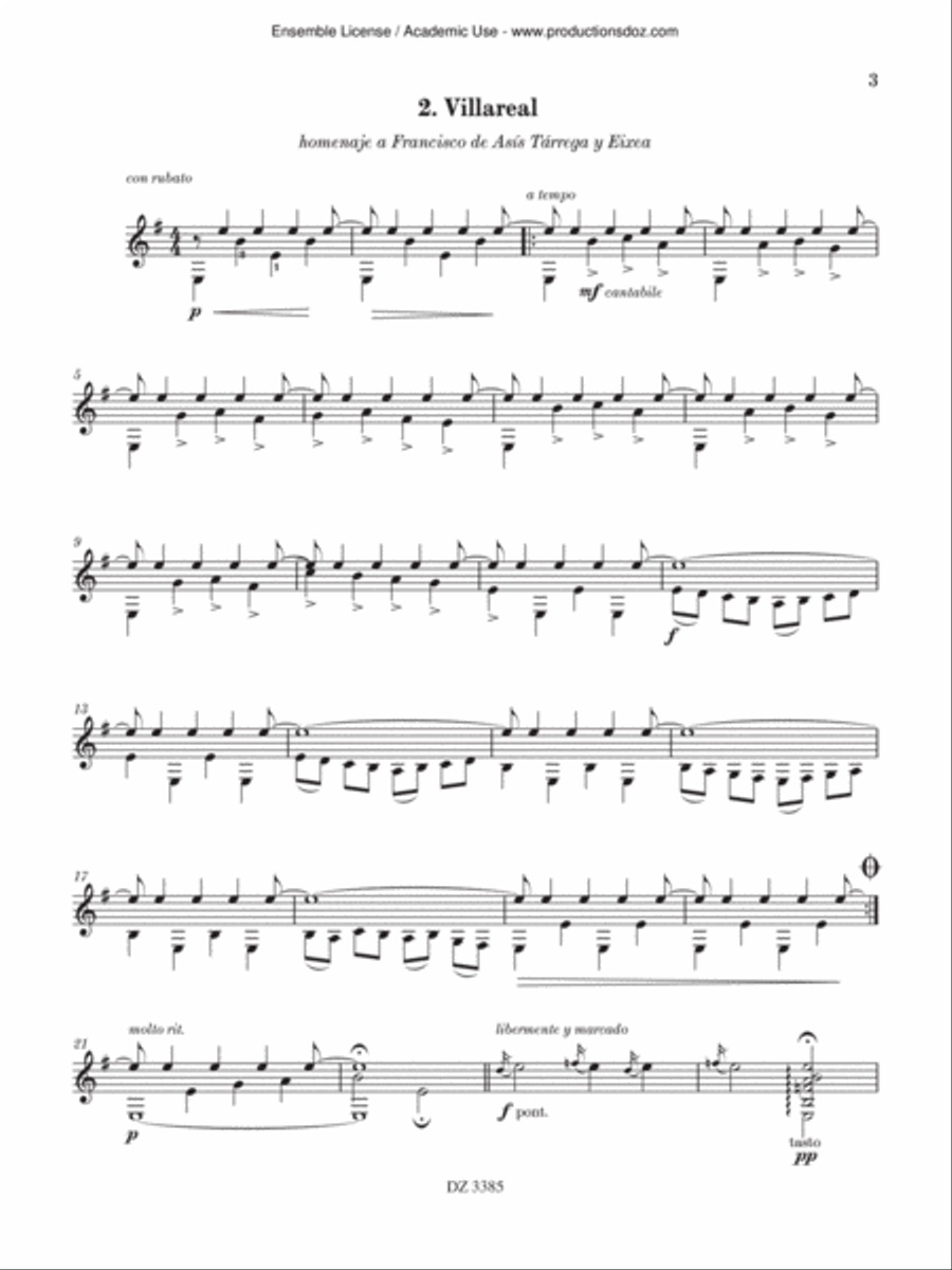 4 Spanish Pieces 4 Spanish Pieces Classical Guitar scores gallery preview page 3