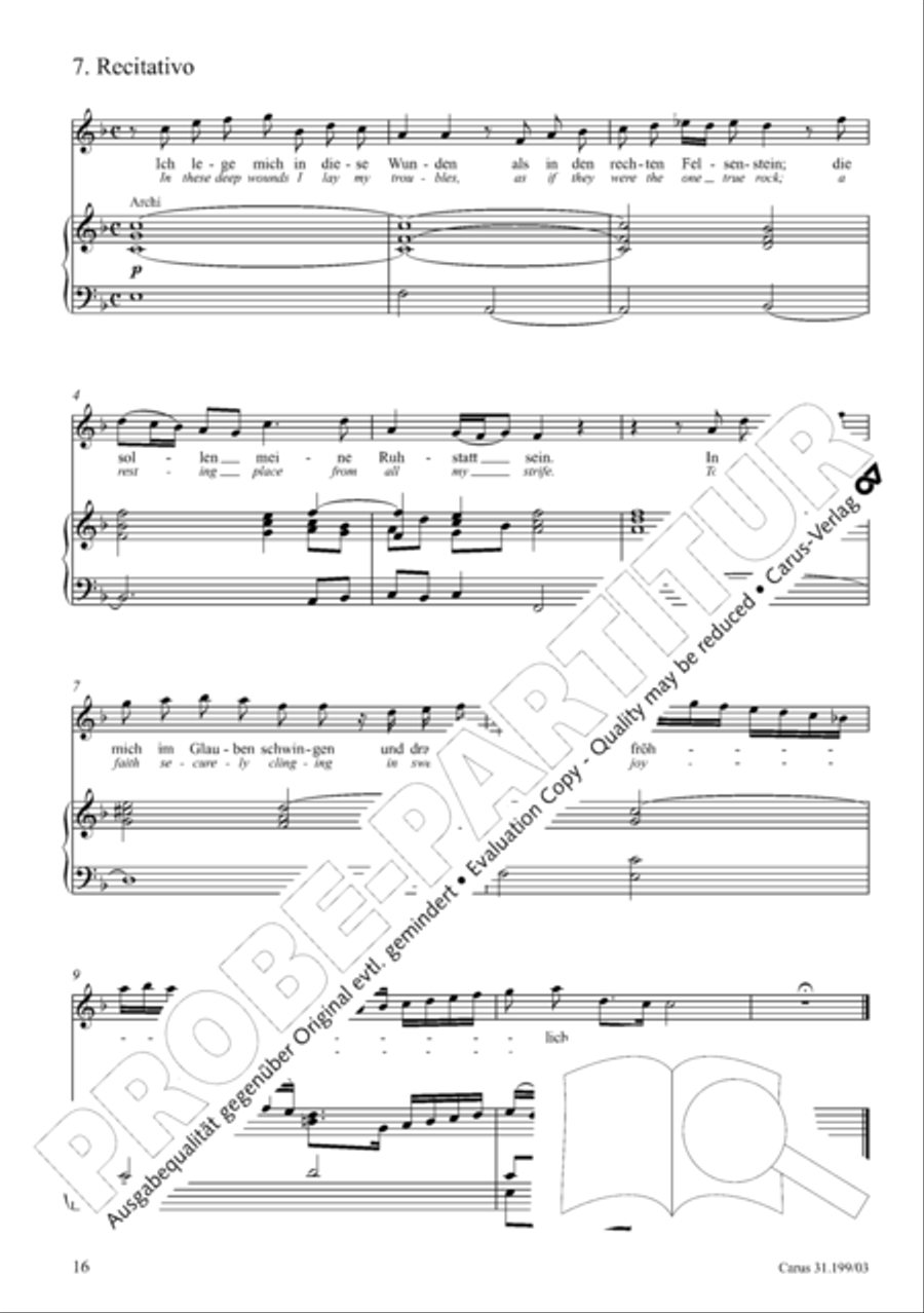 My heart is bathed in blood (Mein Herze schwimmt im Blut) Piccolo scores gallery preview page 17