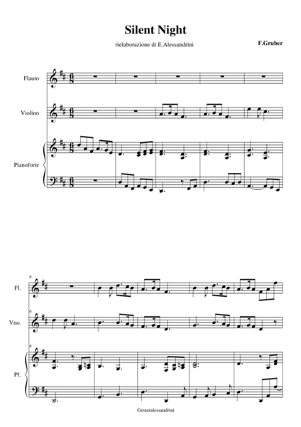 Silent Night per flauto, violino e pianoforte image number null