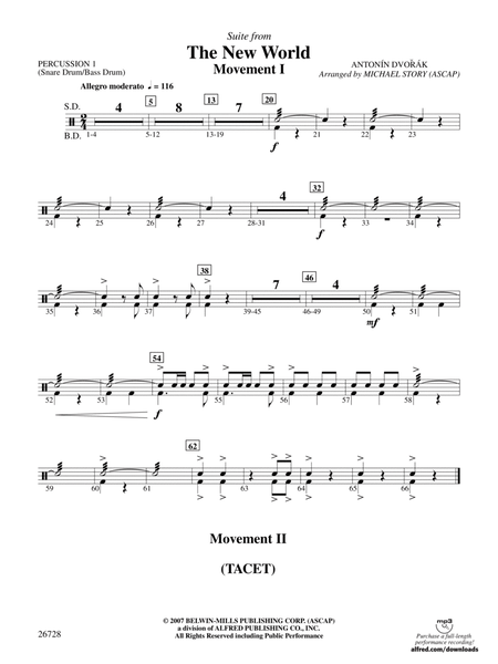 Suite from The New World: 1st Percussion