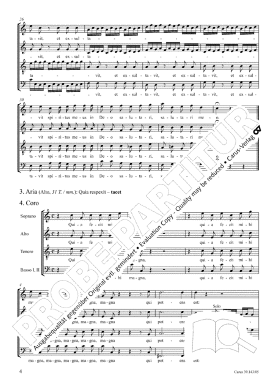 Magnificat in C major 4-Part scores gallery preview page 5