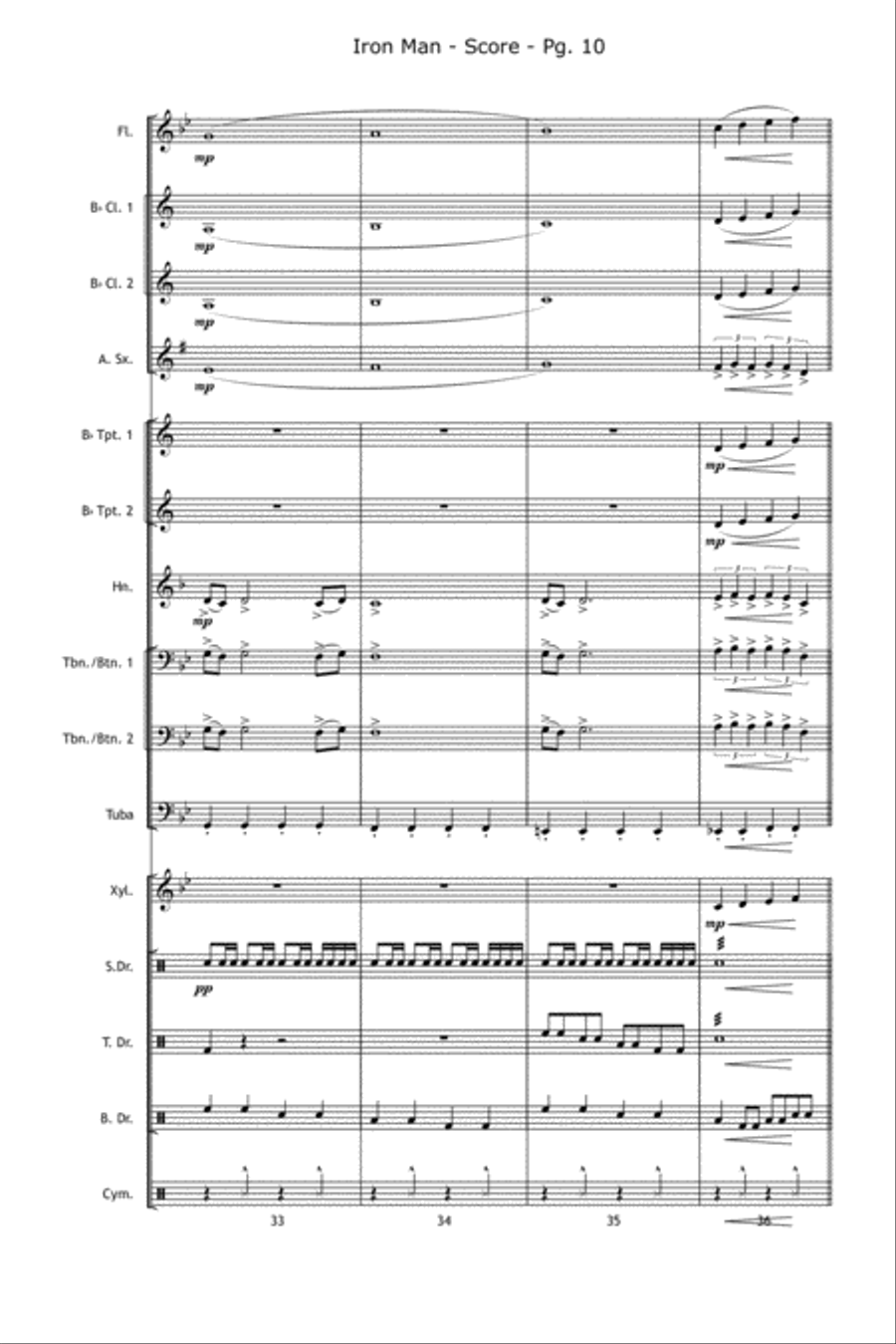 Iron Man Marching Band scores gallery preview page 11