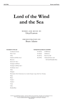 Book cover for Lord of the Wind and the Sea - Orchestral Score and Parts