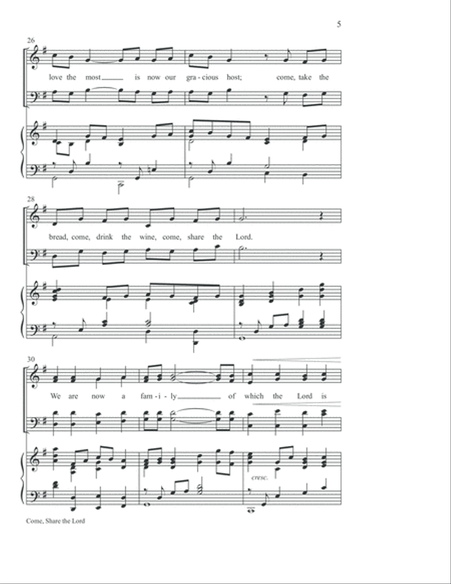 Come, Share the Lord Come, Share the Lord 4-Part scores gallery preview page 6