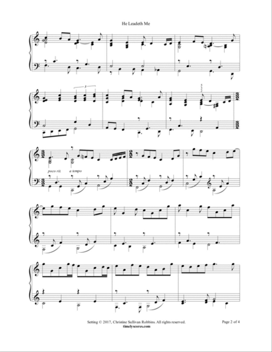 He Leadeth Me He Leadeth Me Piano Solo scores gallery preview page 2