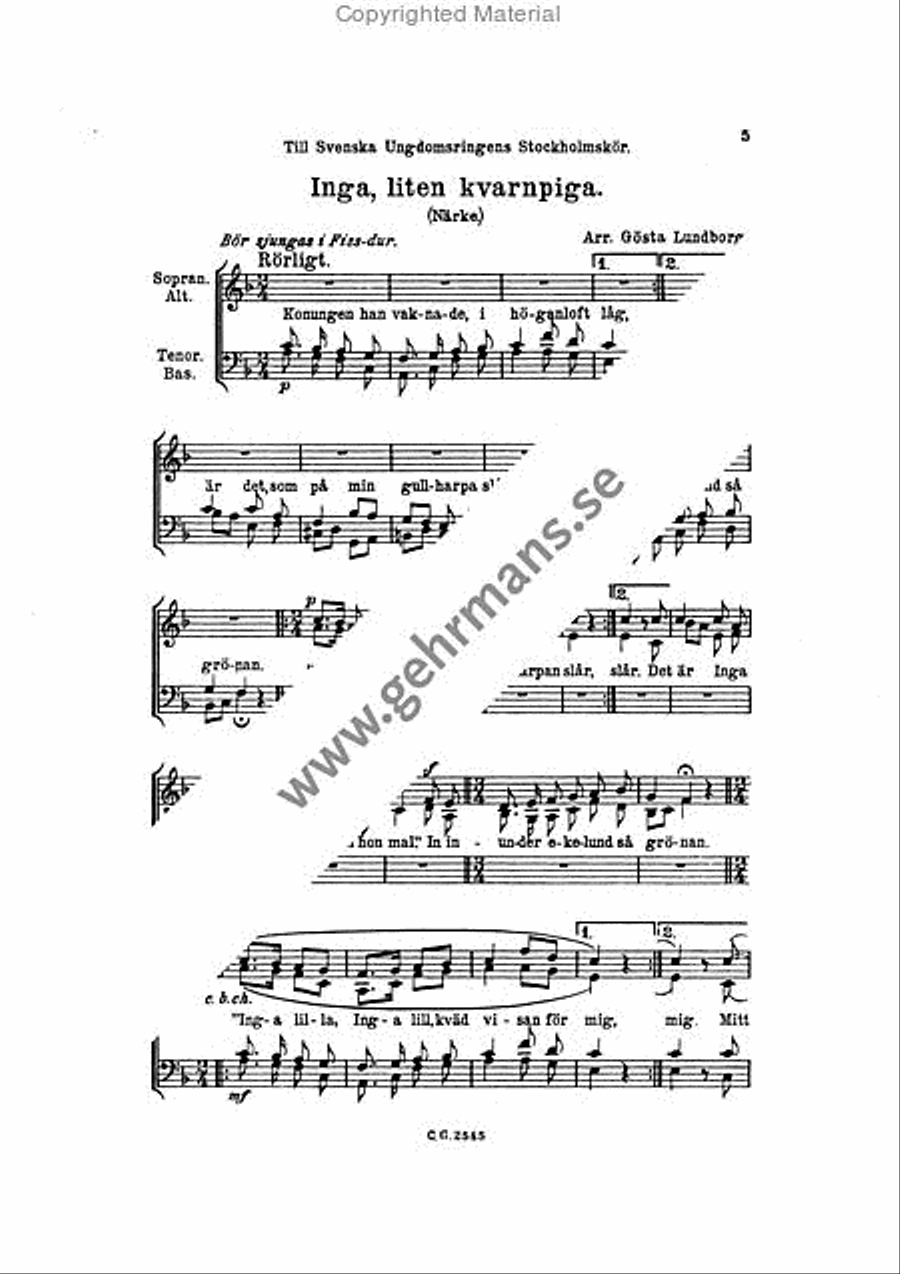Tva svenska folkvisor Tva svenska folkvisor 4-Part scores gallery preview page 2
