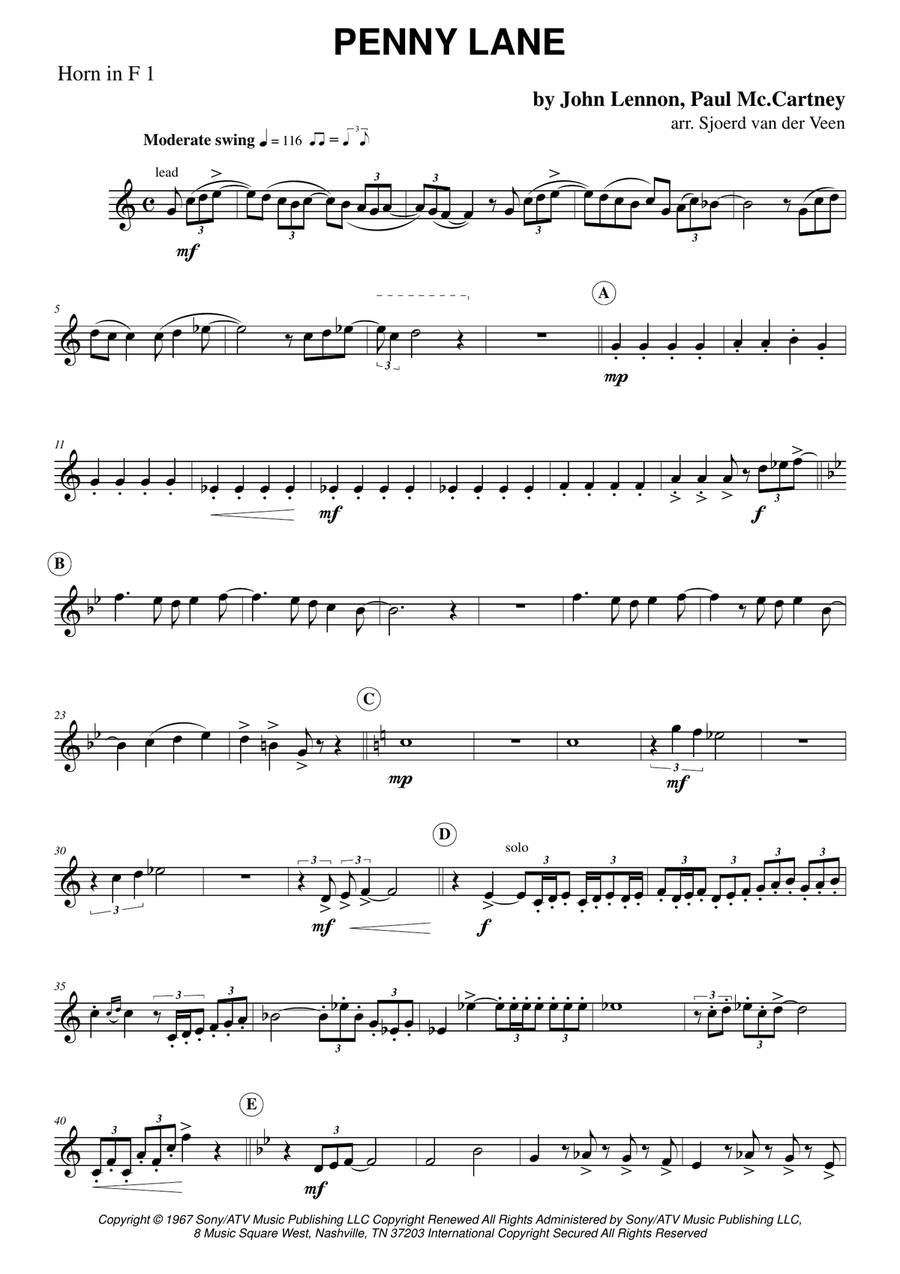 Penny Lane Penny Lane Brass Quartet scores gallery preview page 5
