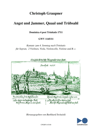 Graupner Christoph Cantata Angst und Jammer, Quaal und Trübsahl GWV 1145/11