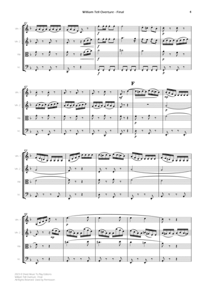 William Tell Overture - String Quartet (Full Score and Parts) image number null