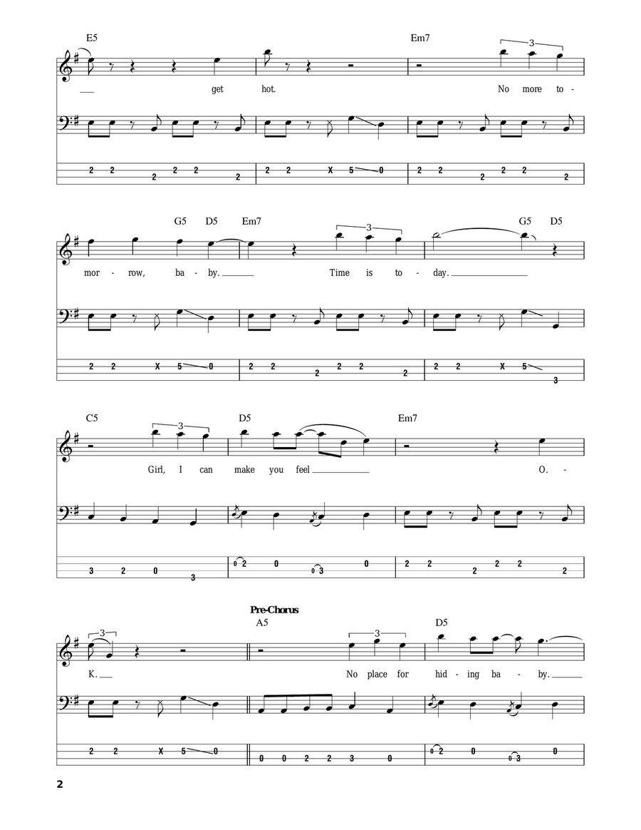 Love Gun Love Gun Bass Guitar Tablature scores gallery preview page 2