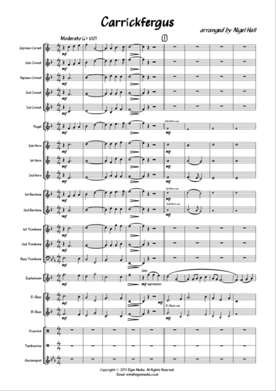 Carrickfergus - Brass Band Brass Band scores gallery preview page 3