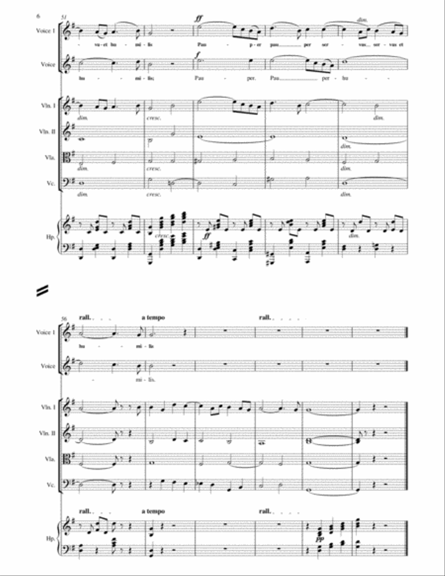 Cesar Frank : Panis Angelicus for 2 Voices and String Orchestra with Piano or Harp in G String Orchestra scores gallery preview page 6