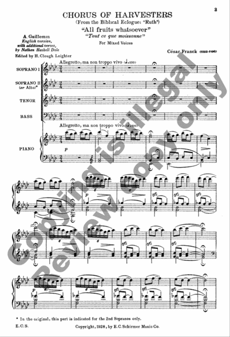 Ruth: Chorus of Harvesters (Tout ce que moissonne; All Fruits) 4-Part scores gallery preview page 3